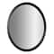 Classic Black Oval Metal Framed Beveled Vanity Wall Mirror - 23" x 29"